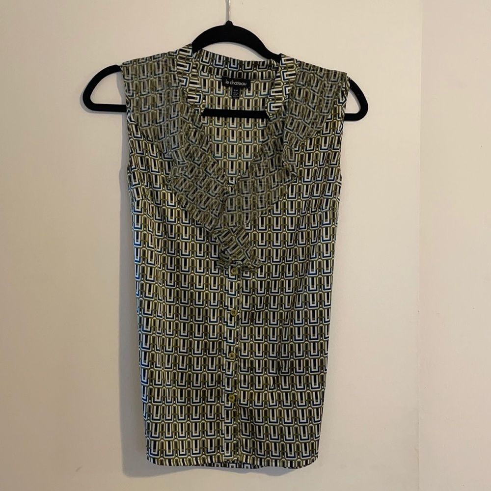 Le Chateau Art Deco pattern blouse (size S)